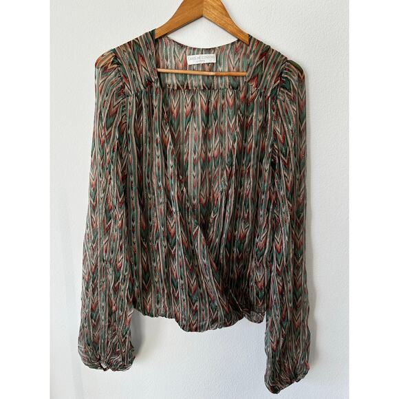 Caroline Constas Silk Printed Blouse Chiffon size M - Picture 1 of 7